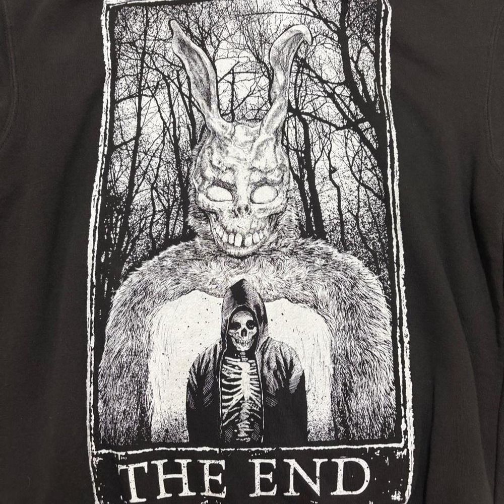 Mortus Viventi "The End" Tarot Hoodie Donnie Darko Frank the Bunny Alt Goth M - Picture 4 of 8